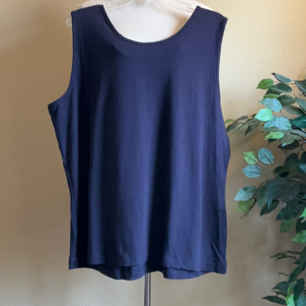 Land's End, NWOT - Women's Black Cotton Sleeveless Top, 3X - Picture 2 of 8